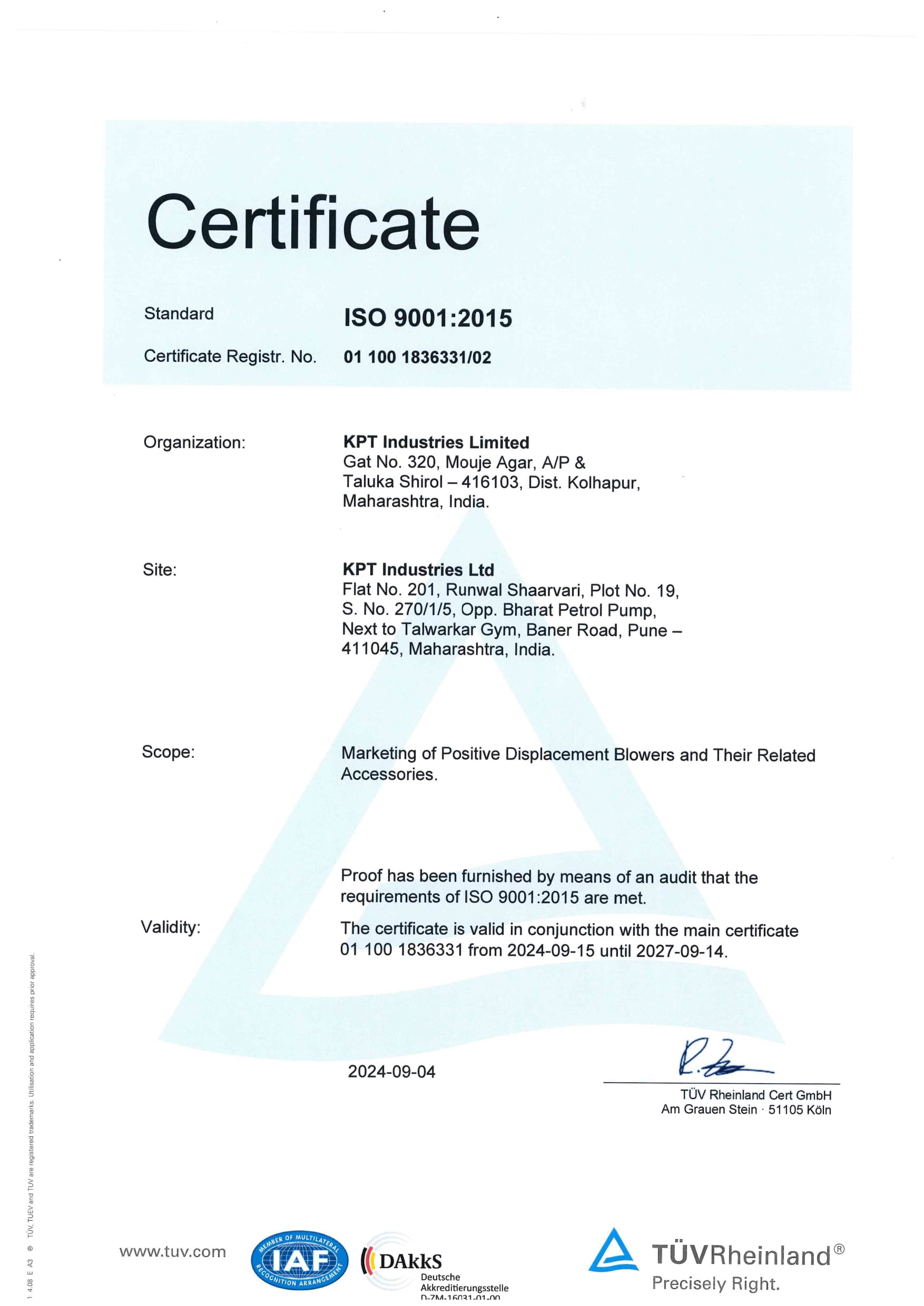 ISO Certificate 4
